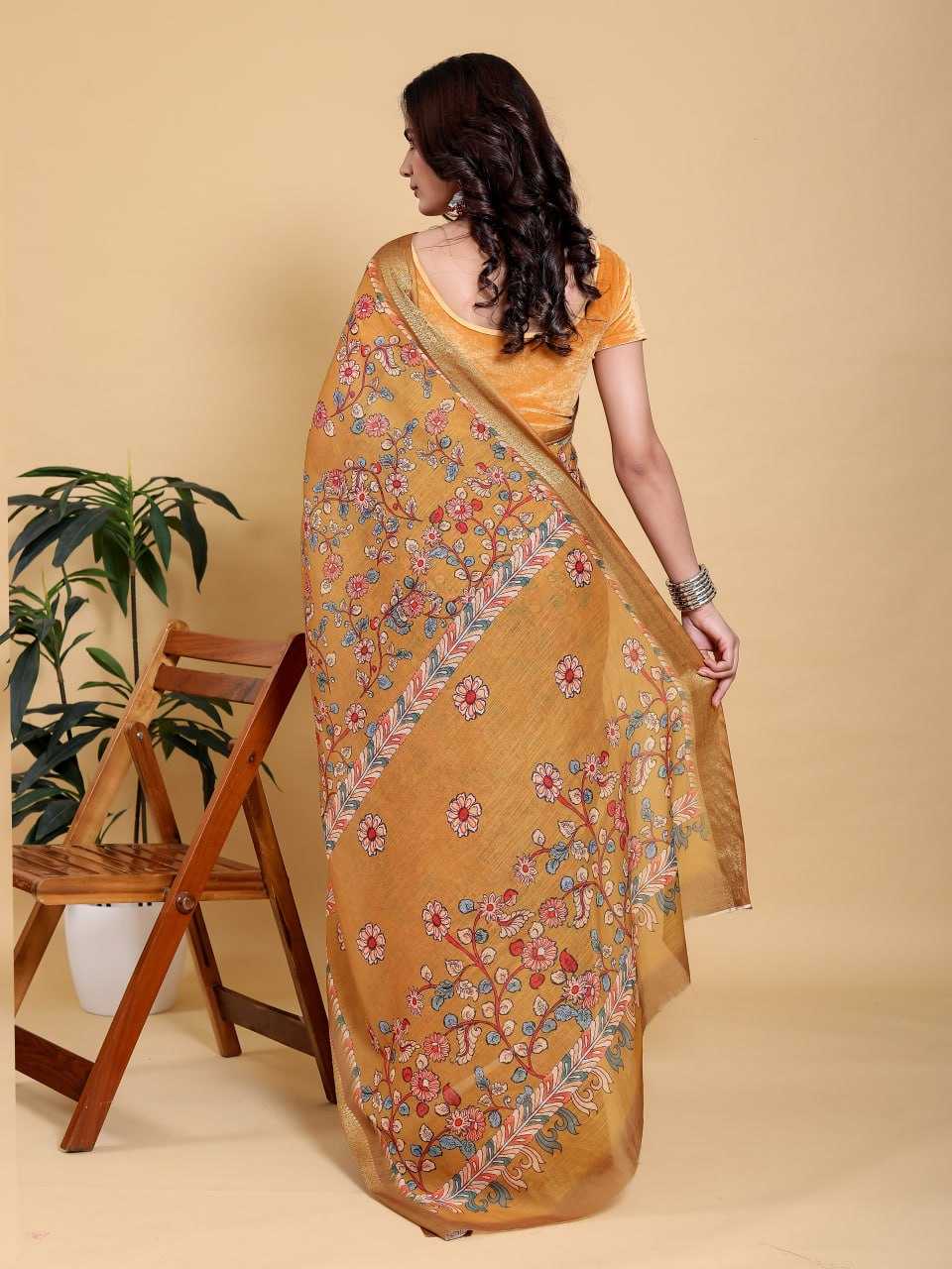 Cotton Cotton Linen Jacquard Saree